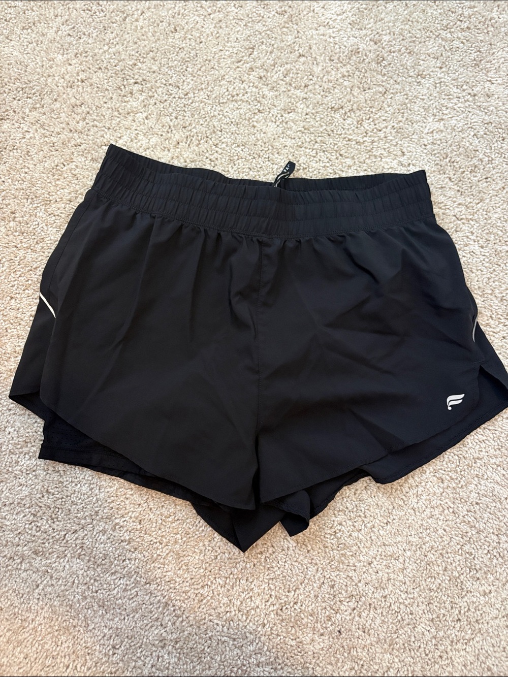 Fabletics Black Layered Running Shorts for Women